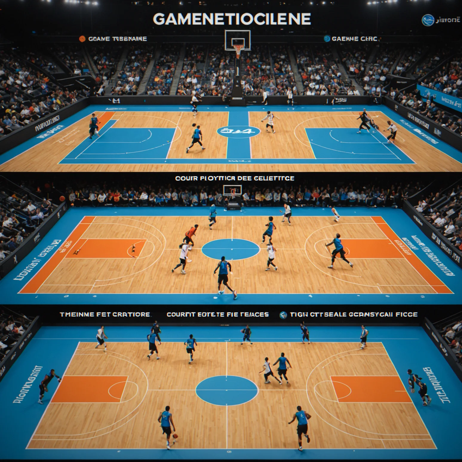 Timeline showing game rotation cycle with court swaps and team transitions